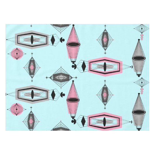 Nappe de Motif atomique rose et gris (Devant (Horizontal))