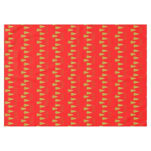 Nappe de Noël, Arbres rouges Joyeuses Fêtes (Devant (Horizontal))