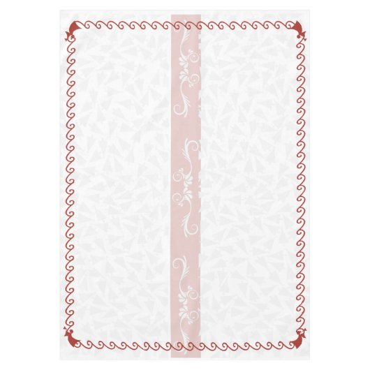 Nappe de Noël Blanc & Rouge 60 x 84" (Devant)