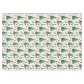 Nappe de Noël classique arbres dorés et verts (Devant (Horizontal))