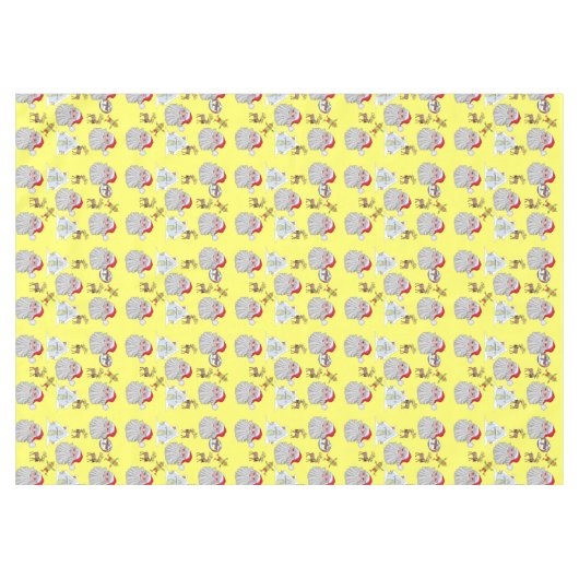 Nappe de Noël, Elfe, Père Noël, Renne (Devant (Horizontal))