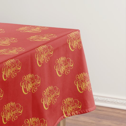 Nappe de Noël en calligraphie dorée Joyeux Noël (In Situ)
