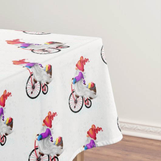 Nappe de Noël Gnome avec vélo et cadeaux (In Situ)