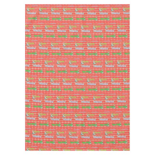 Nappe de Noël, Joyeuses Fêtes Rouge Vert (Devant)