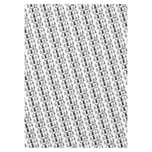 Nappe de Noël, Joyeux arbres de Noël Noir (Devant)