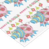 Nappe de Noël Joyeux, Cochon Rose  (Angle)