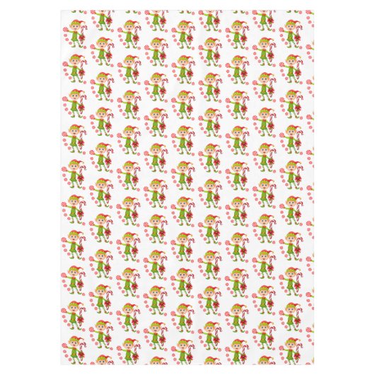 Nappe de Noël, Joyeux, Menthe blanche (Devant)