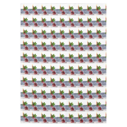 Nappe de Noël, Joyeux Noël, Bougie (Devant)