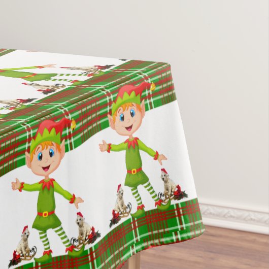 Nappe de Noël, Joyeux Noël, Elfe (In Situ)