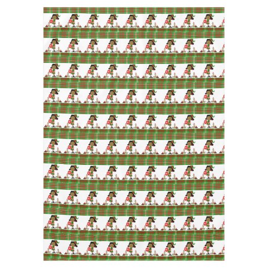 Nappe de Noël, Joyeux Noël, Elfe Africain (Devant)