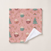 Nappe de Noël rétro funky pastel (Gant de toilette)