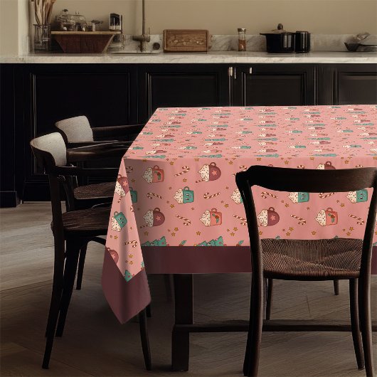 Nappe de Noël rétro funky pastel de Noël
