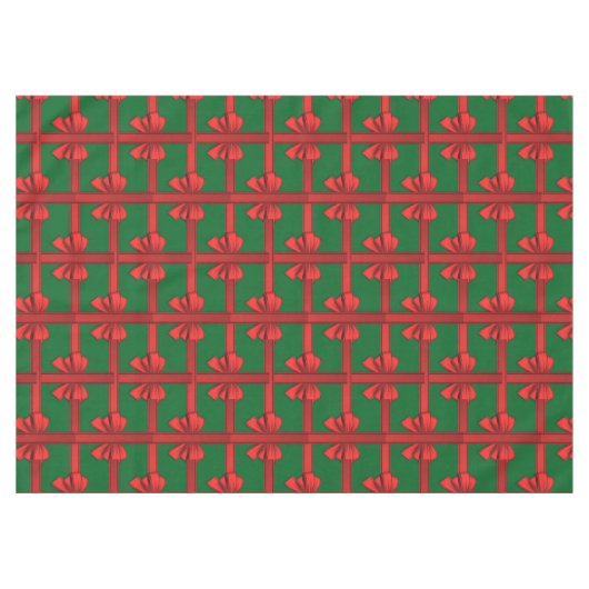 Nappe de Noël, Rouge Bow Green (Devant (Horizontal))