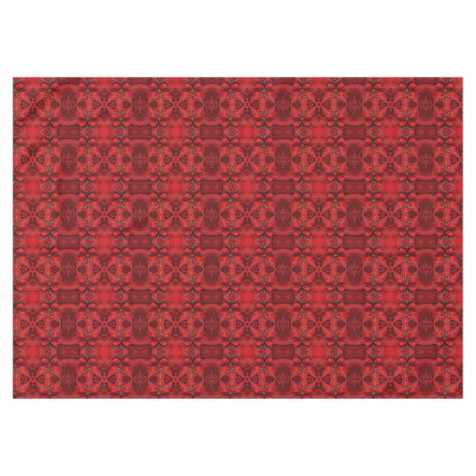 Nappe de Noël Rouge Floral (Devant (Horizontal))