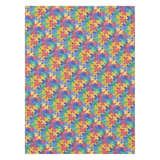 Nappe de puzzle de sensibilisation sur l'autisme (Devant)