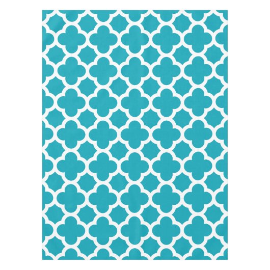 Nappe de Quatrefoil bleu Aqua (Devant)