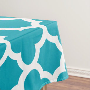 Nappe de Quatrefoil bleu Aqua