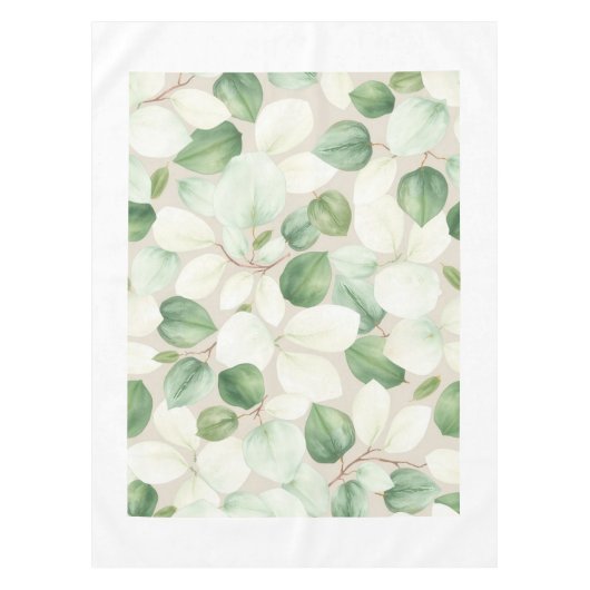 Nappe de table à feuilles d'eucalyptus moderne (Devant)