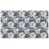 Nappe de table à manger florale bleu blanc ivoire (Devant (Horizontal))