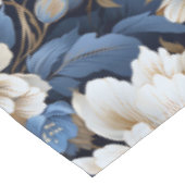 Nappe de table à manger florale bleu blanc ivoire (Angle)
