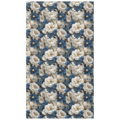 Nappe de table à manger florale bleu ivoire blanc (Devant)