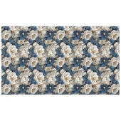Nappe de table à manger florale bleu ivoire blanc (Devant (Horizontal))