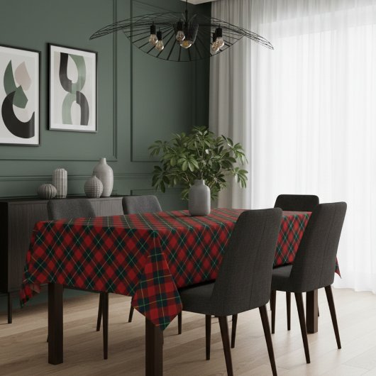 Nappe de table à motif rouge, noir et vert