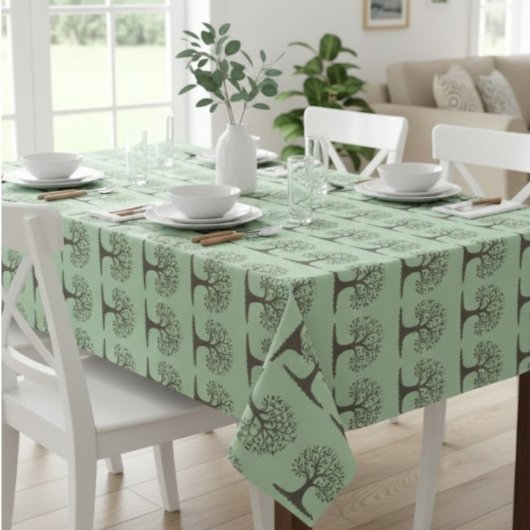🌳 Nappe de Table Arbre de Vie Vert Pâle et Nature