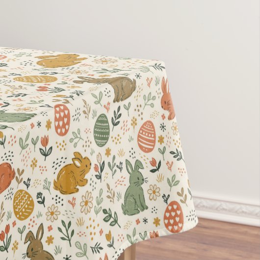 Nappe de table avec de mignons lapins de printemps (In Situ)
