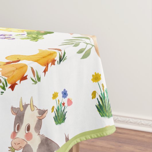 Nappe de table avec des animaux de ferme mignons d (In Situ)