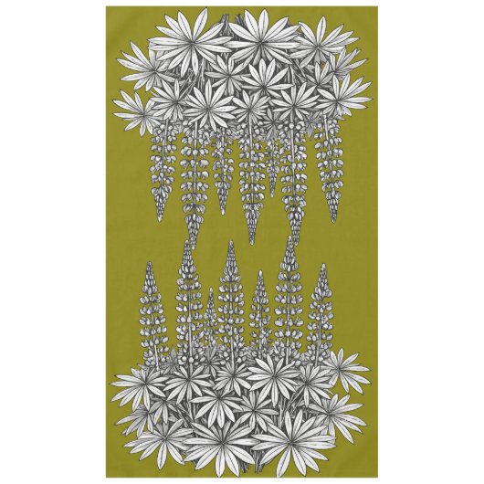 Nappe de table botanique jaune de lupin (Devant)