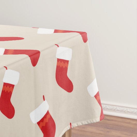 Nappe de table chaussette de Noël rouge mignonne (In Situ)
