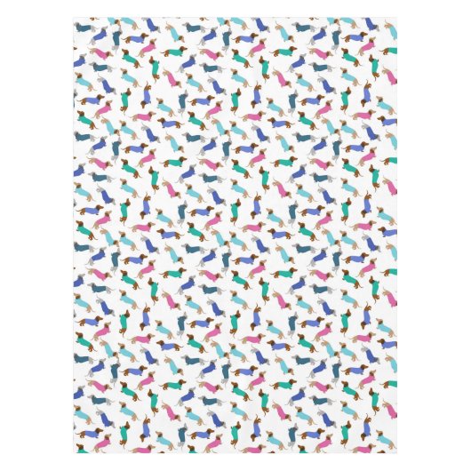 Nappe de table couleur pastel pour teckel (Devant)