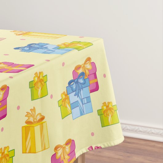 Nappe de table de cadeaux de fête jaune (In Situ)