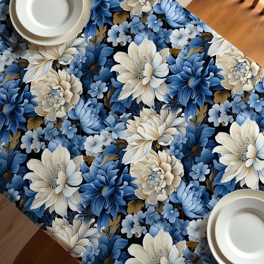 Nappe de table de designer florale ivoire blanc bl