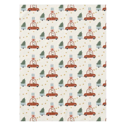 Nappe de table de Noël avec illustration d'animaux (Devant)