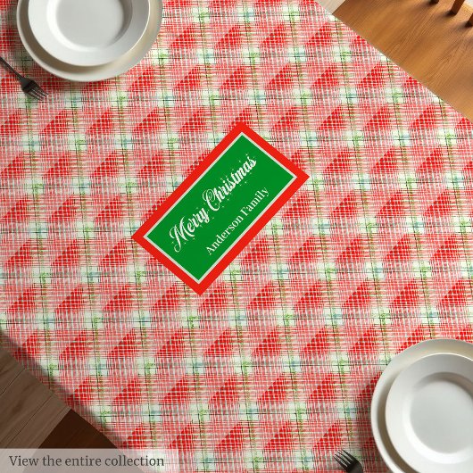 Nappe de table de Noël moderne avec monogramme et