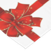 Nappe de table de saison avec un nœud rouge scinti (Angle)