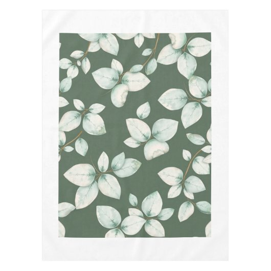 Nappe de table feuille d'eucalyptus vert moderne (Devant)