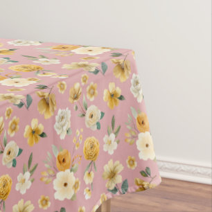 Nappe de table Fleurs Rose Pâle pour Baby Shower