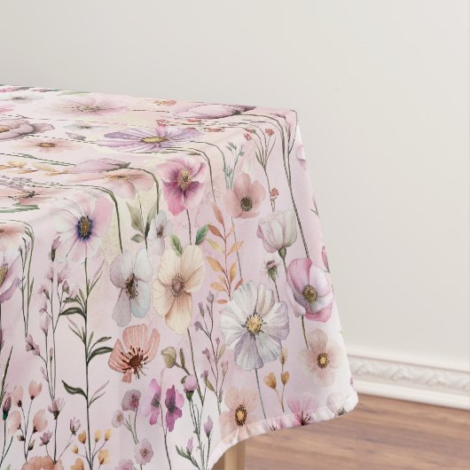 Nappe de table Fleurs sauvages pastel – Rose poudr (In Situ)