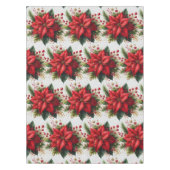 Nappe de table pailletée or poinsettia rouge de No (Devant)