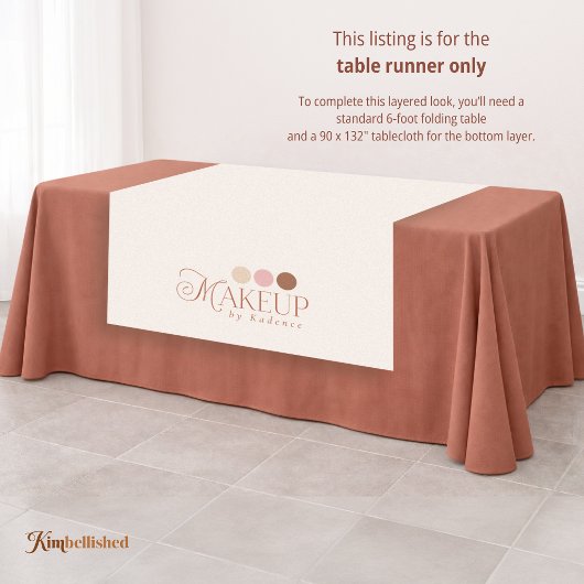 Nappe de Table pour Maquilleuse Logo Prêt à l'Empl