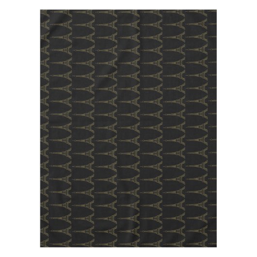 Nappe de table Tour Eiffel noir et or français (Devant)