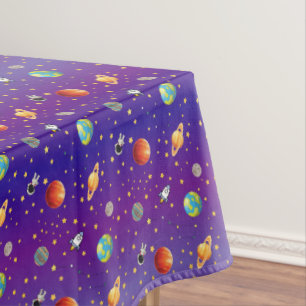 Nappe de table Univers Bleu foncé avec Planètes&Et