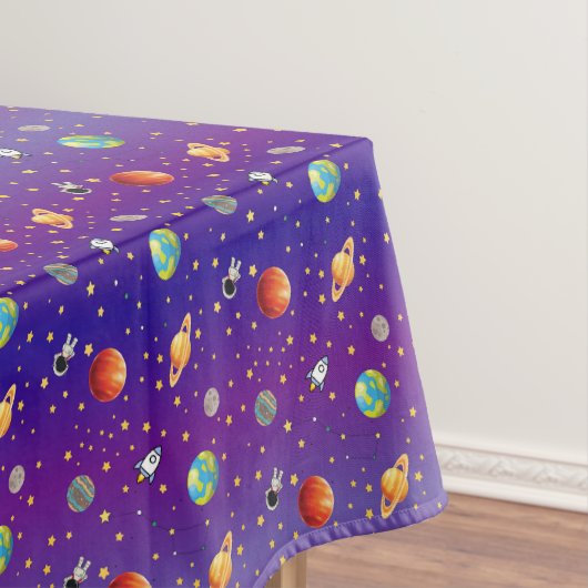 Nappe de table Univers Bleu foncé avec Planètes&Et (In Situ)