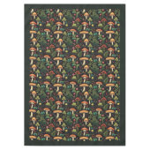 Nappe de table vintage forestière, motif champigno (Devant)