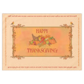 Nappe de Thanksgiving, corne d'abondance et prière (Devant (Horizontal))