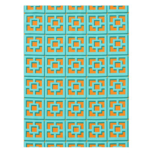 Nappe de Trellis rétro turquoise et orange