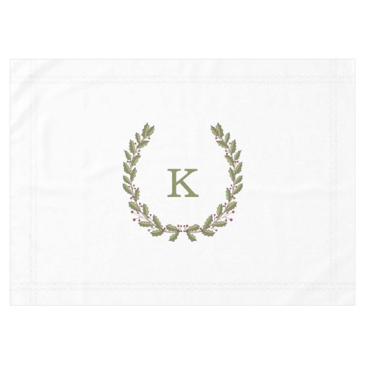 Nappe de vacances de monogramme de guirlande de (Devant (Horizontal))